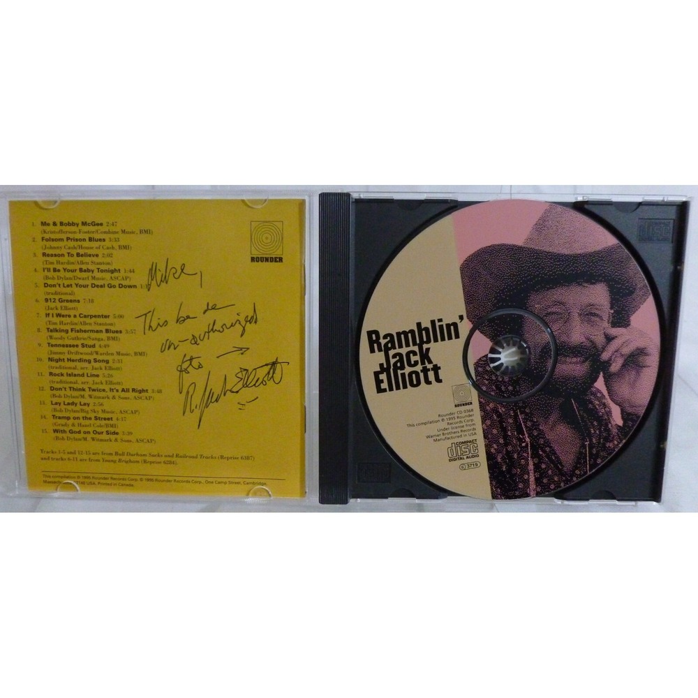 Me & Bobby McGee - Ramblin' Jack Elliott (CD 1995) Personalized Signed Autograph